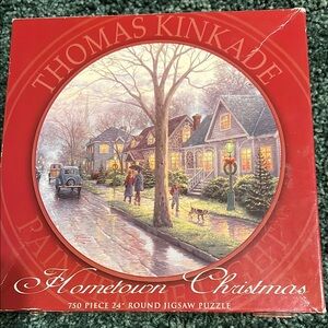 Thomas Kinkade Hometown Christmas Puzzle - Red and Green